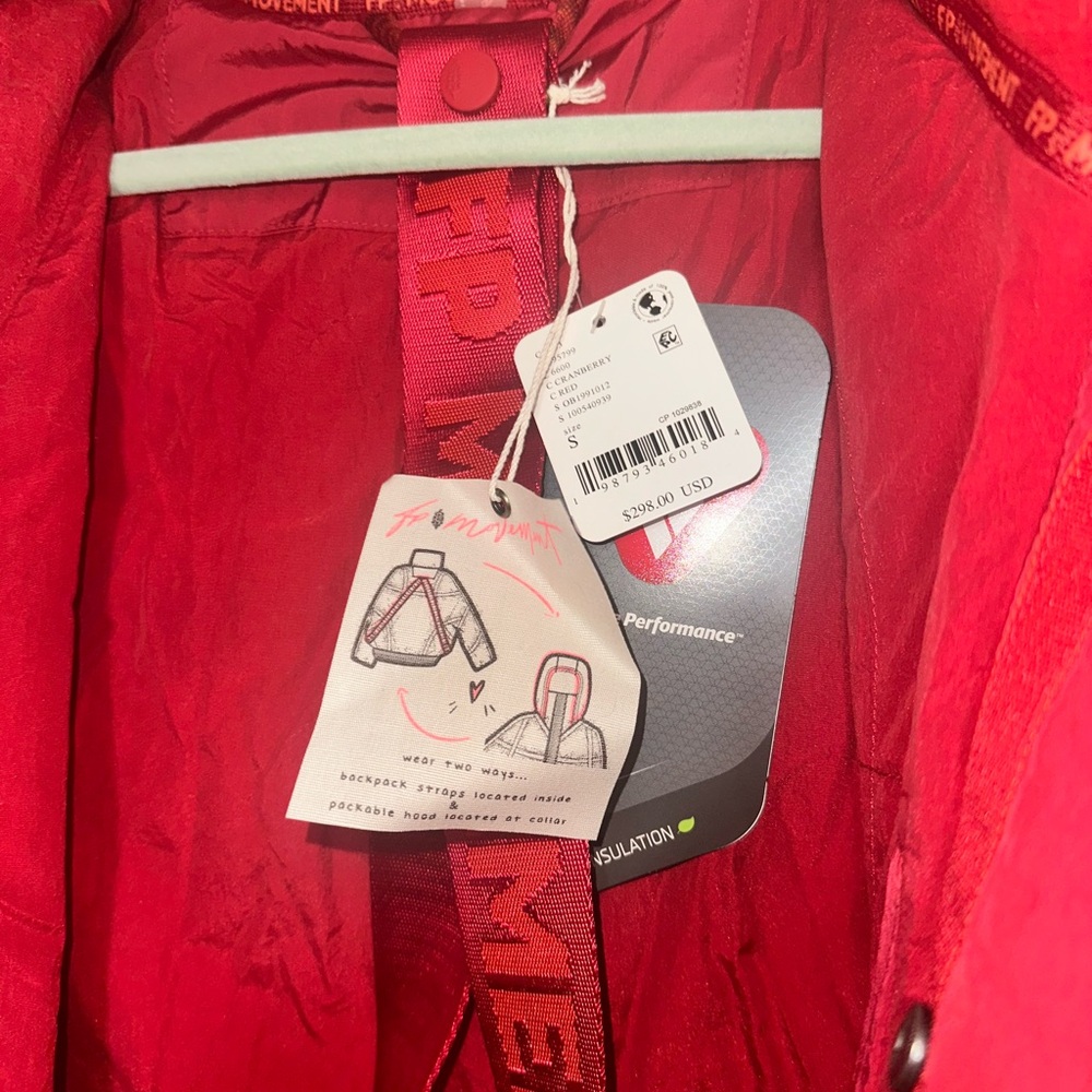 FP Movement by Free People Red Puffer Jacket - Brand New NWTs Winter Ski Apres - Picture 5 of 7
